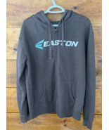 Easton Mens Full Zip up Hoodie Brown Medium Logo Pockets Baseball - $322.29 MXN
