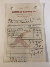 1967 Fultondale Hardware Invoice Alabama Vintage Box2 - $5.93