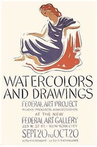 7488.Water colors and drawings.federal art project.POSTER.art wall decor - £13.45 GBP+