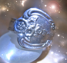 HAUNTED ANTIQUE RING SILVER SPOON RICHES ARGETUM COCHLEARE MAGICK HIGHEST MAGIC image 2