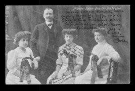Vintage Postcard Germany to England Postal History Weiner Salon Quartet ... - $19.79