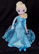 19&quot; Disney Store Princess Frozen Elsa Blue Dress Stuffed Animal Plush Toy Doll - £16.70 GBP