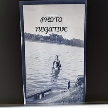 Antique Photo Negative 1920s 30s People Playing Lake Teenager On Shoulders - $171.22 MXN