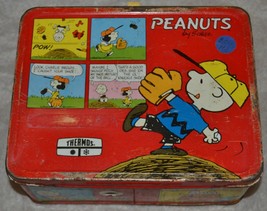Vintage Peanuts Red Metal 1960s Lunchbox  - $79.46