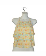 Earthbound Trading Co Womens Large Yellow Tank Top Fleece Stretch Floral  - $13.71