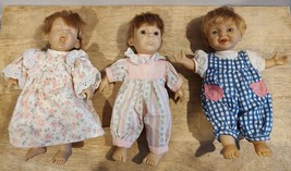 Lot Of 3 Berenguer Expressions 9”  Baby Doll’s :  Pouting, Yawning, Tong... - £21.23 GBP