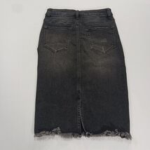 Risen Jeans Los Angeles RDS1222 Women's Black Distressed Denim Fray Skirt Small image 2
