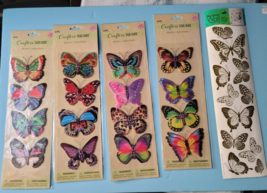 16 beautiful 3d butterflies from Crafter&#39;s square decals + Wall Gold Stickers - £14.75 GBP