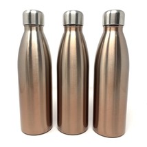 Rose Gold Stainless Steel Water Bottle Flask Parlor Pink 17.5 OZ Double Walled - £12.74 GBP