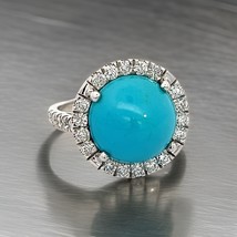 Natural Persian Turquoise Diamond Ring 6.5 14k 8.33 TCW Certified $5,950 310657 - £2,354.30 GBP