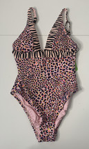 Sanctuary NWT $115 lotus pink leopard striped one piece XS padded swimsu... - £34.97 GBP
