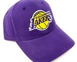 MVP Los Angeles Lakers Logo Basketball Purple Curved Bill Adjustable Hat - £15.60 GBP