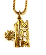 Pendant #1 MOM 18k YELLOW GOLD OVER STERLING SILVER with  CHAIN Vintage - $552.04 MXN