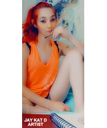 ORIGINAL ARTWORK BY JAY KAT D IN VINTAGE FRAME GIRL IN FLAMES 14&quot; X 18&quot; ... - $2,760.23 MXN