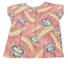 Vtg Hilo Hattie 80s Pink Women’s Boxy Hawaiian Hibiscus Blouse Medium Alohawear - £23.70 GBP