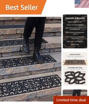 Rubber Stair Treads Non-Slip Outdoor 35”x10” 5-Pack – Anti-Slip Step Mat - $136.50