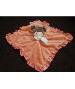 Carter&#39;s Girl Brown Hair Coral Satin Rattle Security Blanket NWT - £59.16 GBP