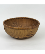 Handwoven Large Bamboo Basket Vintage Handmade Round - $904.23 MXN