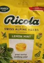 Ricola Lemon Mint Swiss Alpine Herbs Oral Anesthetic Family Size 45 Drops 8 ct. - £51.63 GBP