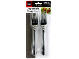 16 Disposable Faux Silverware Plastic Forks - £2.03 GBP