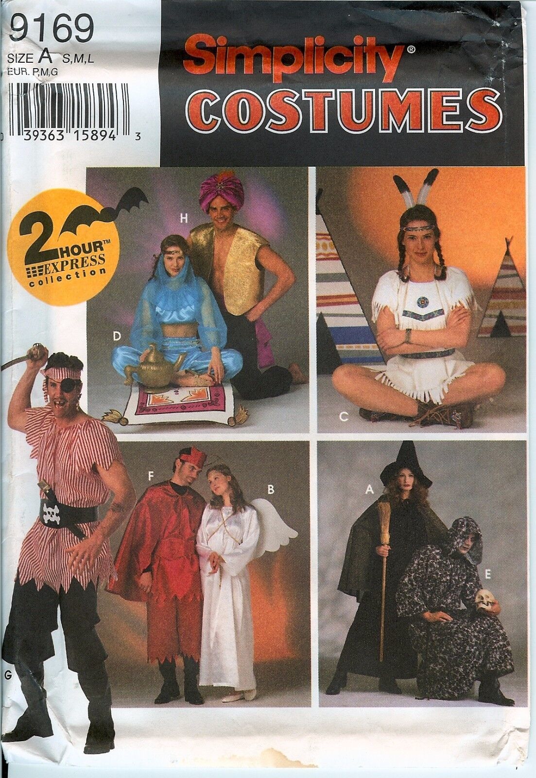 Simplicity 9169 Adult 2 HOUR EXPRESS Costume Pattern Witch Devil Angel UNCUT FF - $17.80