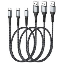 Usb C Cable 1.5Ft [3Pack] 18W Usb 2.0 Short Type C Cord Fast Charging Data Sync  - £12.53 GBP