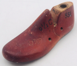 Antique GBBI Wood 6 1/2 Sz Child Cobbler Shoe Form 6.5&quot; x 2.5&quot; Left Foot - £14.45 GBP