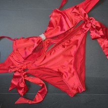 Victoria&#39;s Secret unlined 34C,34D,36C,36DD,36DDD BRA SET RED satin BOW crystal - £54.52 GBP