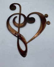Music Heart Note -  Copper and Bronzed Plated Measuring 13&quot; tall - £28.08 GBP