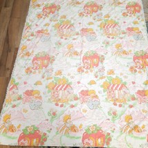 Vintage Strawberry Shortcake Comforter quilt blanket kids twin pastel handmade - £69.54 GBP