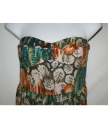 As U Wish AUW Misses MEDIUM Floral Leaves Halter Top Smocked Strapless D... - $15.98 CAD