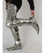 Medieval LARP Armor Leg Guard Steel Greaves Leg Guard with Shoes - 16 Gauge - €224,98 EUR