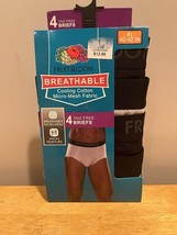 Fruit of the Loom Men&#39;s Breathable Cooling Cotton Mesh Fabric Briefs 4 P... - $29.69