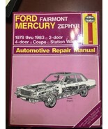 Haynes Repair Manual Ford Fairmont Mercury Zephyr 1978-1983 Book 560  - $14.01