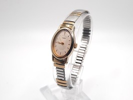 Womens Timex 13mm Oval-shaped Watch New Battery Two-Tone R0 - £11.06 GBP