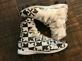 new youth 1.5 Under Armour Highlight RM Football Cleat white/black 12787... - $42.74