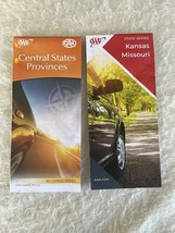 Central States Provinces Kansas Missouri State Map AAA Travel Wanderlust... - $4.75