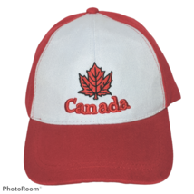 Canada Mens Red Maple Leaf Red White Strapback Hat Adjustable OS - £28.13 GBP