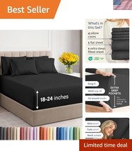 Breathable &amp; Cooling Extra Deep Full Mattress Sheet Set - 6 Pieces, Wrin... - $1,372.93 MXN