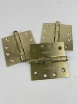 TRUSTILE Brass Hinges 4&quot; X 4&quot; Bright Solid Square Corner 3 To A Box - No... - £8.82 GBP