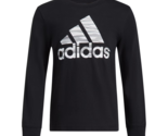 adidas Toddler Boys Round Neck Long Sleeve Graphic T-Shirt 3T Black - £16.40 GBP