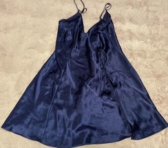 Vintage Frederick’s Of Hollywood Satin nightgown Chemise Lingerie Blue - £34.24 GBP