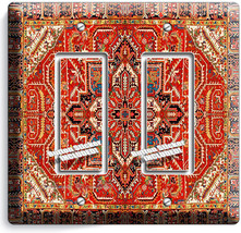 PERSIAN RUG PATTERN ORNAMENT DOUBLE GFI LIGHT SWITCH COVER PLATE ROOM HO... - £8.86 GBP