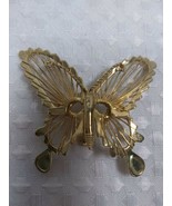 Vintage Intricate Butterfly Brooch Gold Plated Filigree Design 1.5&quot; x 2&quot;  - £6.73 GBP