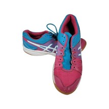 Asics Gel Upcourt 3 Pink Blue Volleyball Running Shoes Women’s Size 8 NEED LACE - £15.97 GBP