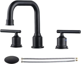 Wowow Black, Three-Piece Basin Faucet Set With Two Handles And An Eight-... - £61.31 GBP