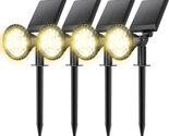 Solar Spot Lights for Outside, 27 LED Outdoor Solar Lights for Yard, 4 P... - $53.49