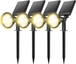 Solar Spot Lights for Outside, 27 LED Outdoor Solar Lights for Yard, 4 P... - £42.08 GBP