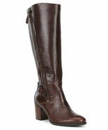 ECCO Womens Shape 55 Tall Stacked Heel Boots Brown Leather 40 9-9.5 $250... - £73.76 GBP