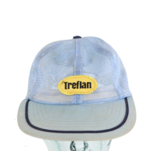 Vintage 70s Treflan Patch Spell Out Trucker Strapback Hat Cap Carolina Blue USA - £53.69 GBP
